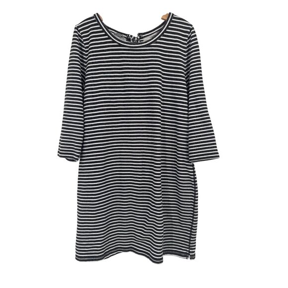 T By Talbots size XL blue  White Striped French Terry Knit Dress womens - Picture 1 of 4